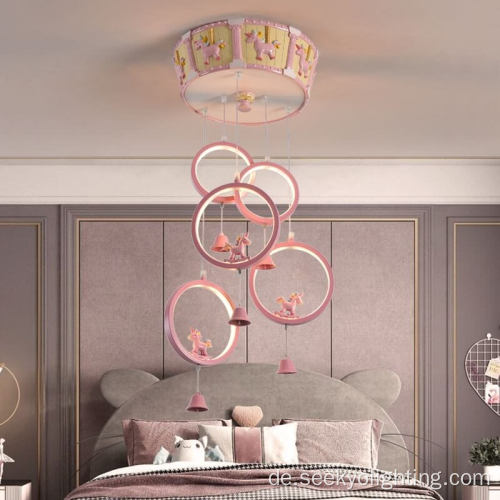 Pink LED Pendelling Ring Children Lampe für Kinder